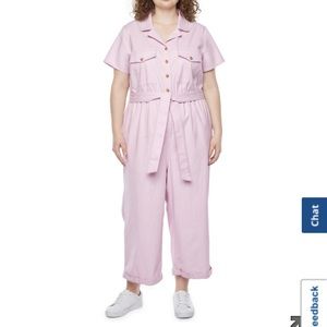 a.n.a Short Sleeve Jumpsuit-Plus